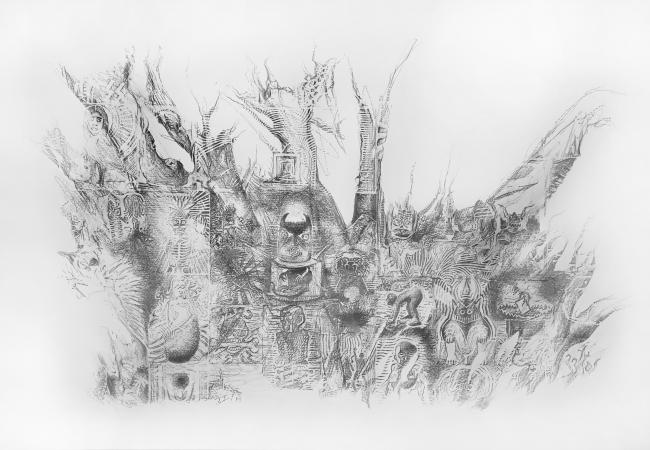 Craie graphite sur papier. 120x80cm. <strong>prix sur demande</strong>