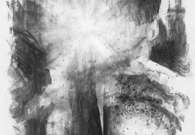 Fusain et encre sur papier - 65x50cm