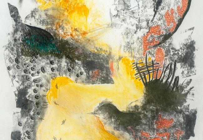 Fusain, pastel et encre sur papier - 65x50cm