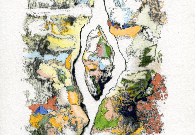 Fusain et encres 21x29.7cm