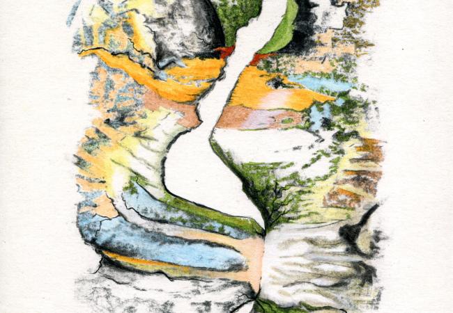 Fusain et encres 21x29.7cm