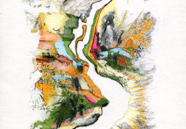 Fusain et encres 21x29.7cm