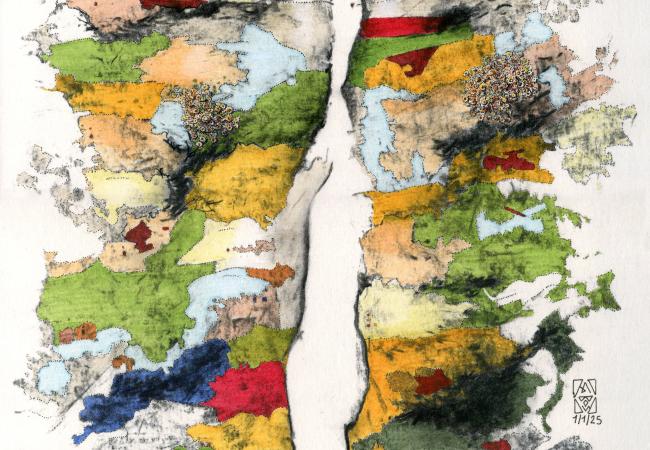 Fusain et encres 40x50cm