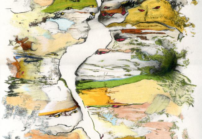 Fusain et encres 40x50cm