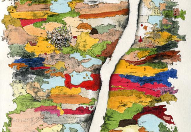 Fusain et encres 40x50cm