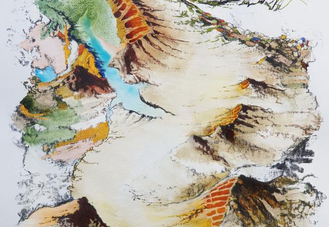 Fusain et encres 50x65cm
